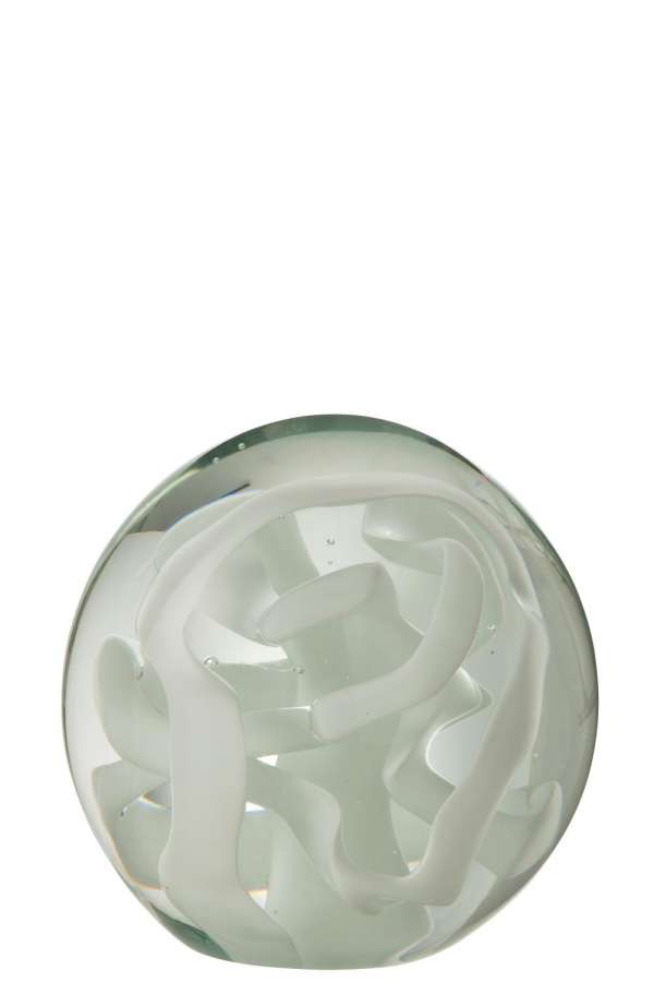 PAPERWEIGHT GARLAND GLASS WHITE LARGE