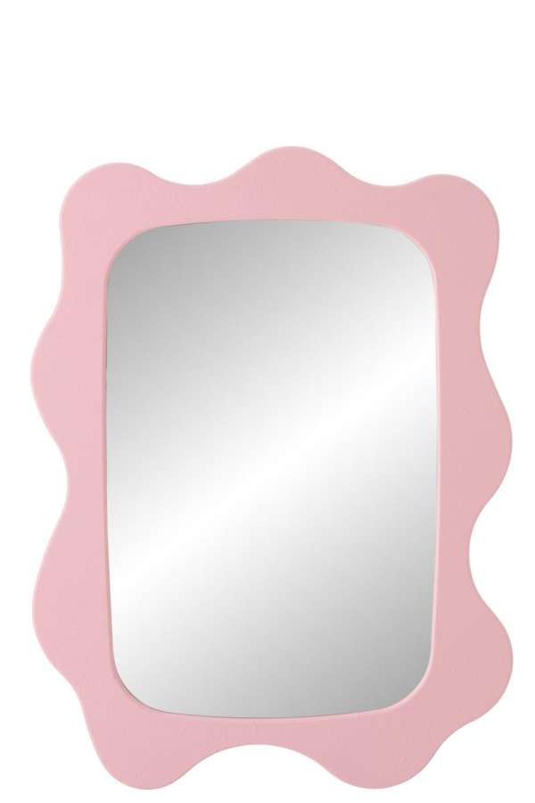 WALL MIRROR WAVES MDF LIGHT PINK