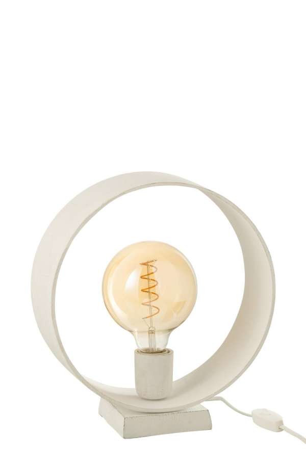 TABLE LAMP CIRCLE MATT WHITE