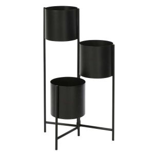 FLOWERPOT 3 POTS IRON BLACK
