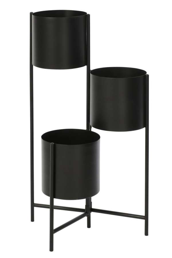 FLOWERPOT 3 POTS IRON BLACK