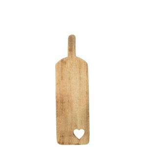 CUTTING BOARD RECTANGLE HEART MANGO WOOD SMALL
