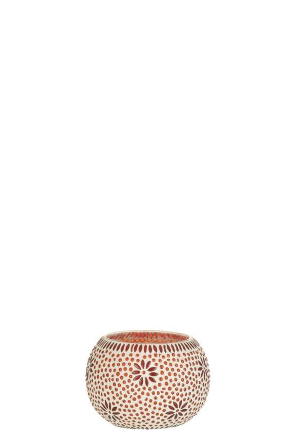 CANDLE HOLDER BRAM GLASS ORANGE LARGE