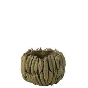VASE BOTANICA PEAS WIDE CLAY GREEN
