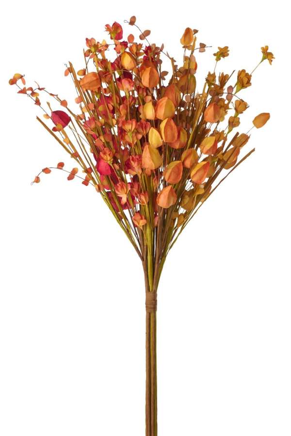 BUNCH OF FLOWERS PAPER BURGUNDY/ORANGE