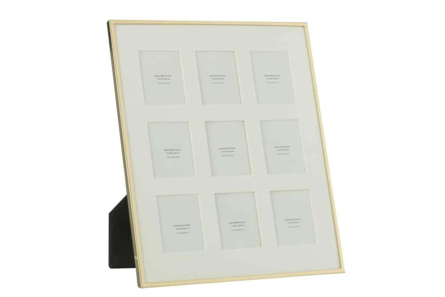 PHOTO FRAME PASSE PARTOUT FNE BORDER 9 PIECES 5X6,5 METAL GOLD