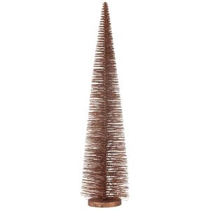 CHRISTMAS TREE DECO GLITTERS PLASTIC BROWN LARGE