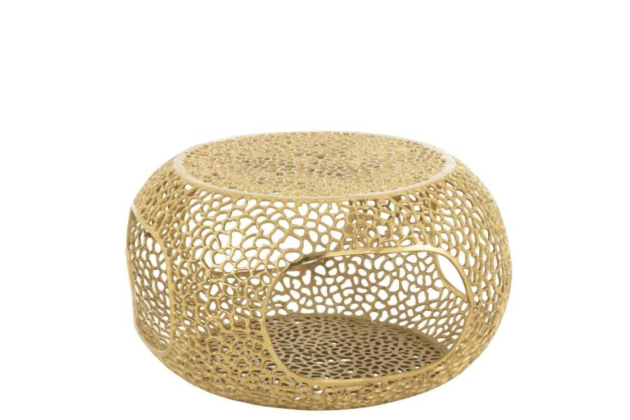 COFFEE TABLE ALUMINIUM GOLD COLORED SMALL