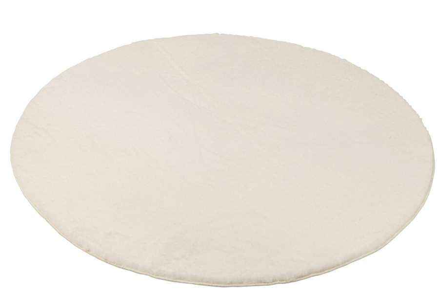 RUG CUTIE ROUND POLYESTER WHITE
