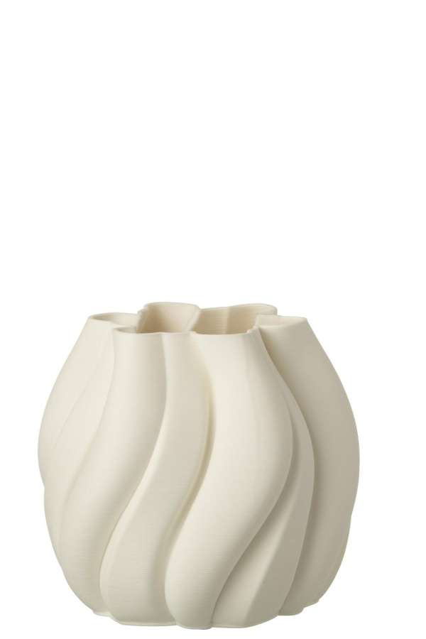 VASE 3D PRINTING IRREGULAR STONEWARE WHITE