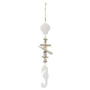 HANGER SHELL + SEAHORSE DRIFT WOOD/RESIN WHITE/NATURAL
