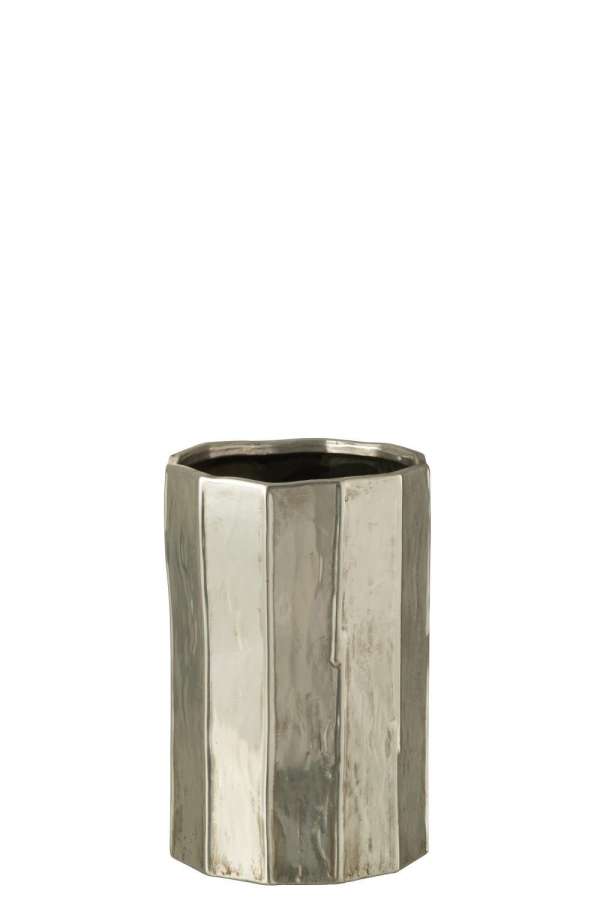 FLOWER POT ARY CLAY SILVER LARGE