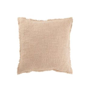 CUSHION FRAYED EDGES COTTON/POLYESTER BEIGE