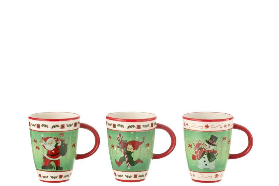 MUGS XMAS DOLOMITE MIX ASSORTMENT OF 3