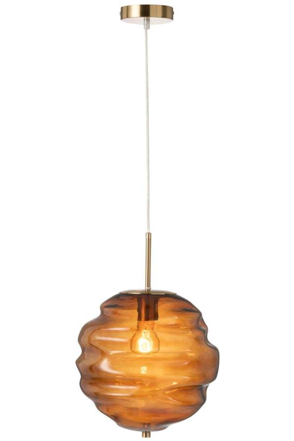 HANGING LAMP HONEYCOMB GLASS BROWN