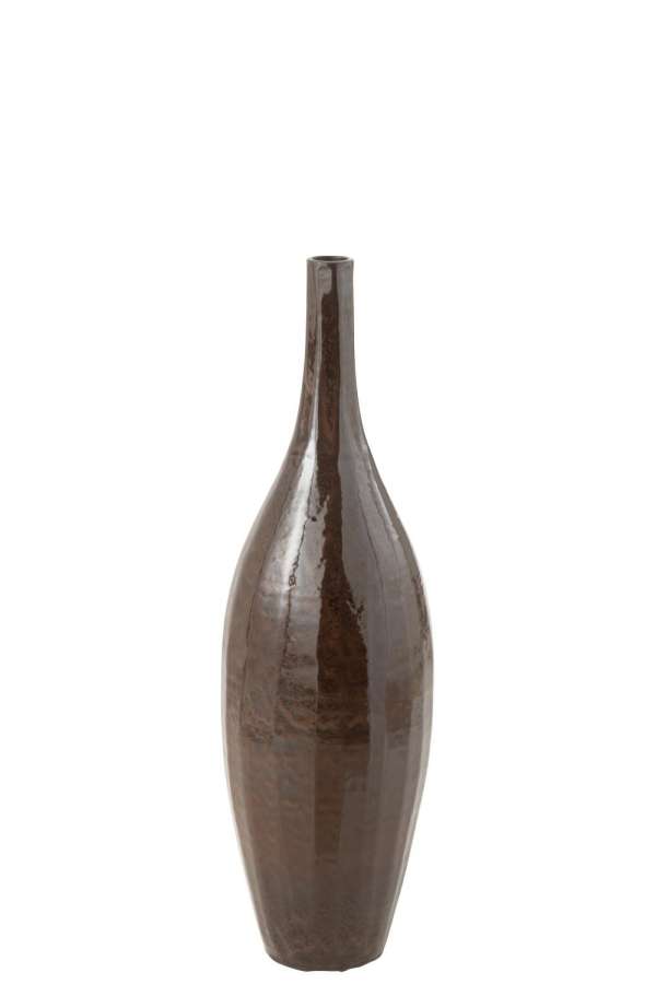 VASE BOTTLE TERRA SHINY BROWN MEDIUM