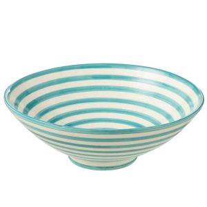 LEBRILLO BOWL GRANADA STRIPES CERAMIC WHITE/AQUA