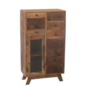 SHELF RETRO RECYLCED WOOD/GLASS NATURAL