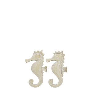 SET OF 2 SEAHORSE WHITEWASH MDF/ROPE NATURAL