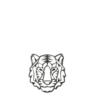 WALL DECORATION TIGER METAL BLACK