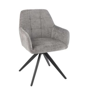 CHAIR LOUNA IRON/ACRYLIC GREY