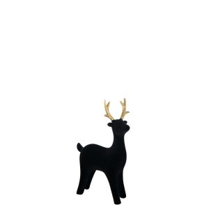 REINDEER VELVET POLYRESIN BLACK SMALL