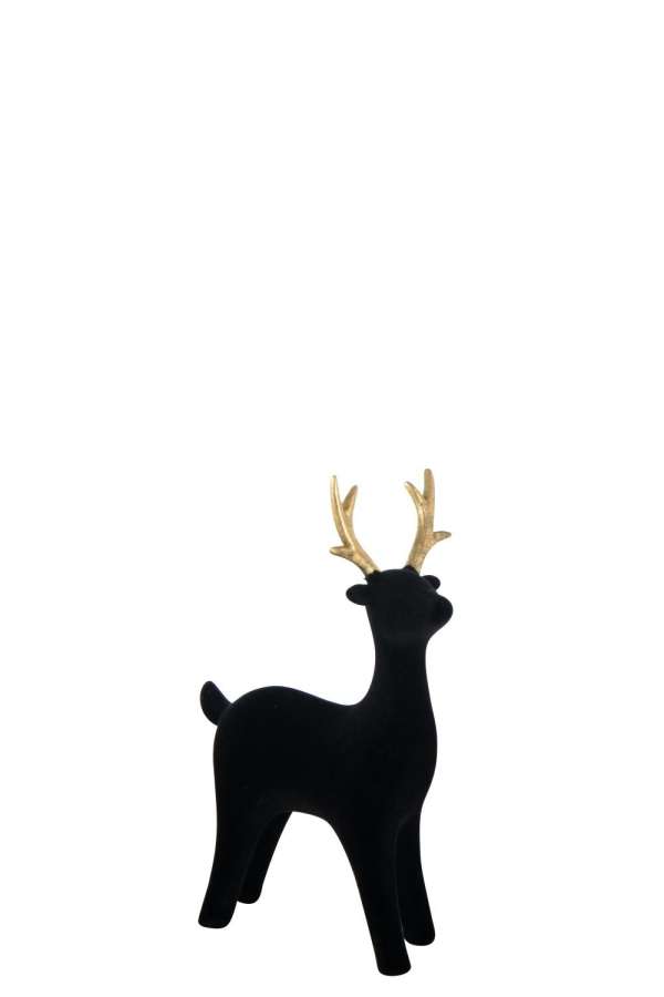 REINDEER VELVET POLYRESIN BLACK SMALL