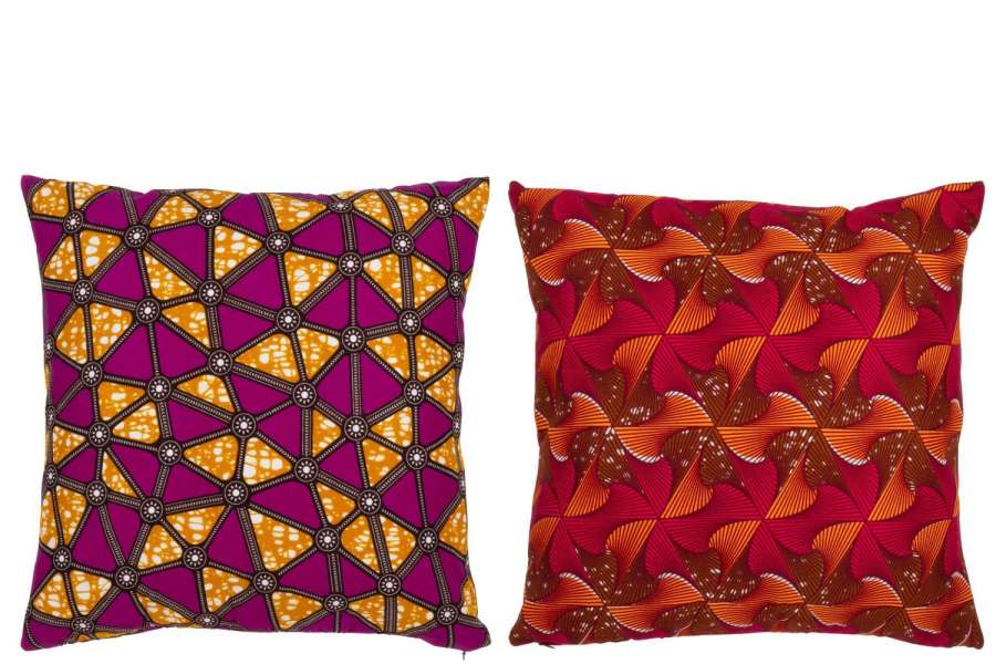 CUSHION PATTERN SHAPES FABRIC MIX ASSORTMENT OF 2