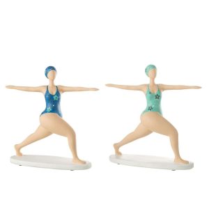 WOMAN YOGA STRETCH POLYRESIN MIX ASSORTMENT OF 2