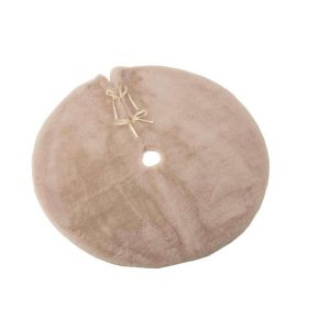 CHRISTMAS TREE SKIRT ROUND POLYESTER BEIGE
