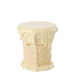 SIDE TABLE ICE CREAM POLYRESIN APRICOT/BEIGE