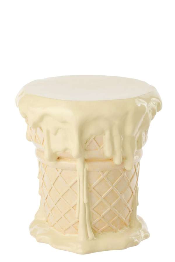 SIDE TABLE ICE CREAM POLYRESIN APRICOT/BEIGE