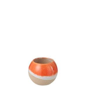 VASE BALL CLAY ORANGE/NATURAL SMALL