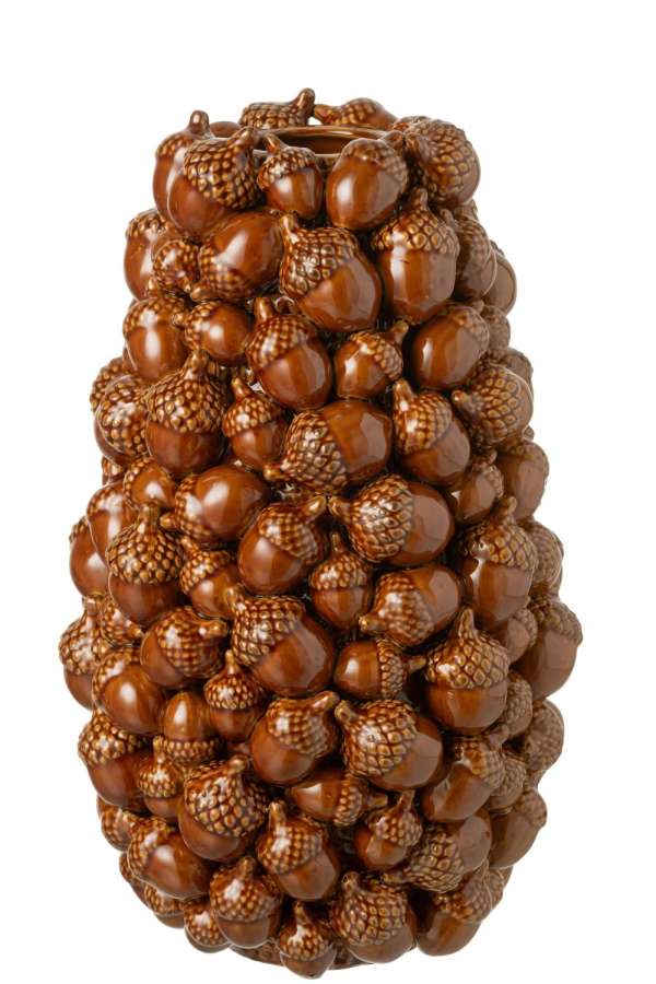 VASE NARROW KARPO STONEWARE BROWN LARGE