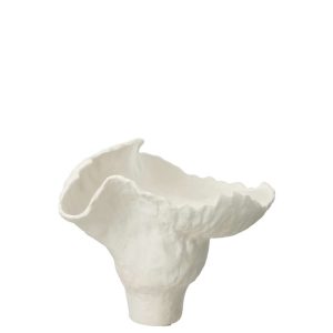 VASE COROLLA WIDE CERAMIC WHITE