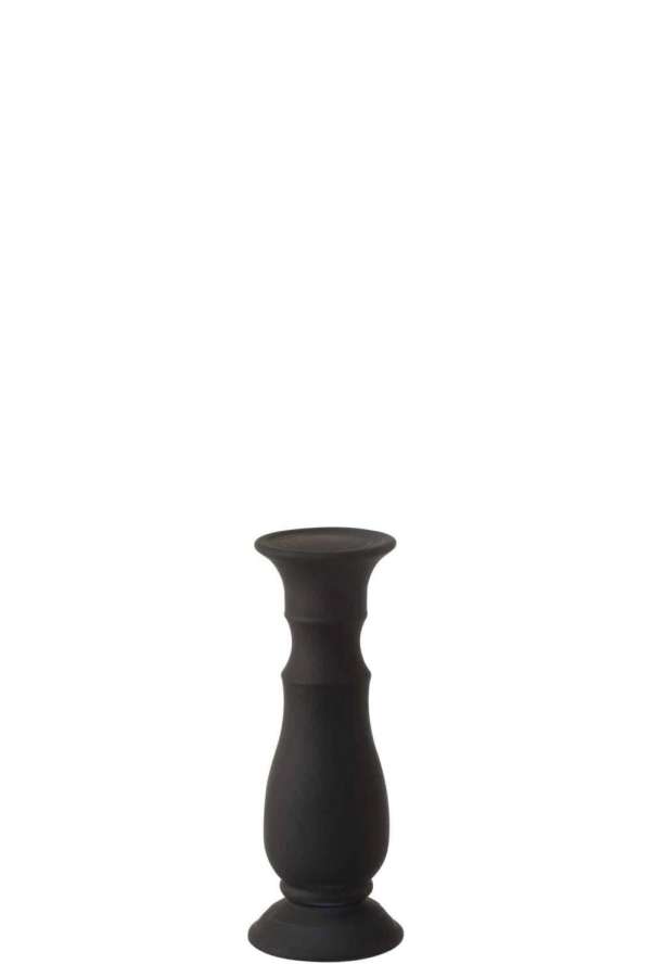 CANDLEHOLDER GLASS MATTE BLACK SMALL