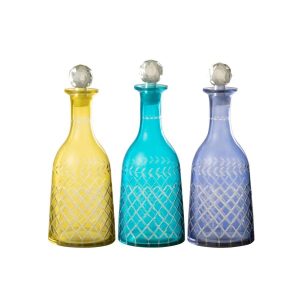 DECORATIVE BOTTLES TARIFA GLASS MIX LARGE ASSORTMENT OF 3