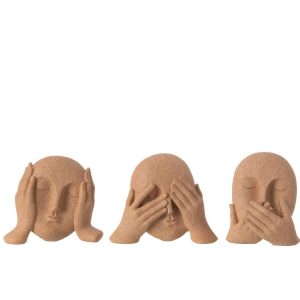 FACE SEE/HEAR/SPEAK RESIN TERRA ASSORTMENT OF 3