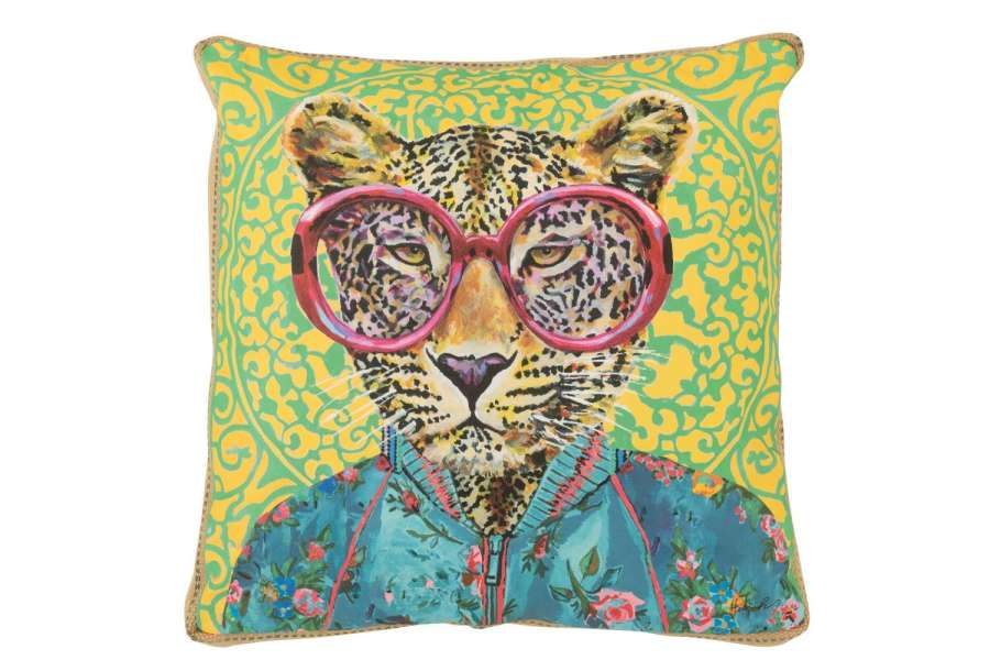 PILLOW TIGER POPART POLYESTER/LINEN MIX