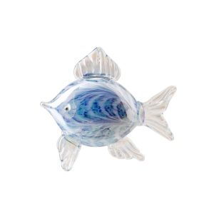 PAPERWEIGHT FISH GLASS BLUE