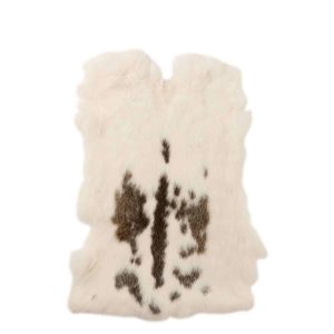 RABBIT SKIN WHITE/BROWN DOTS