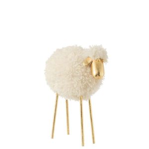 SHEEP METAL/POLY WHITE/GOLD MEDIUM