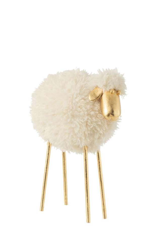 SHEEP METAL/POLY WHITE/GOLD MEDIUM