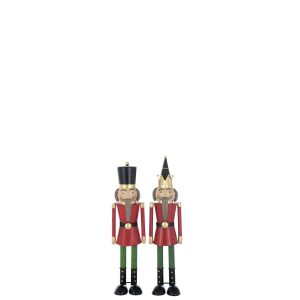 NUTCRACKER MOUSTACHE METAL MULTICOLORED SMALL ASSORTMENT OF 2