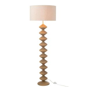 FLOOR LAMP CATERPILLAR POPLAR WOOD NATURAL/GREY