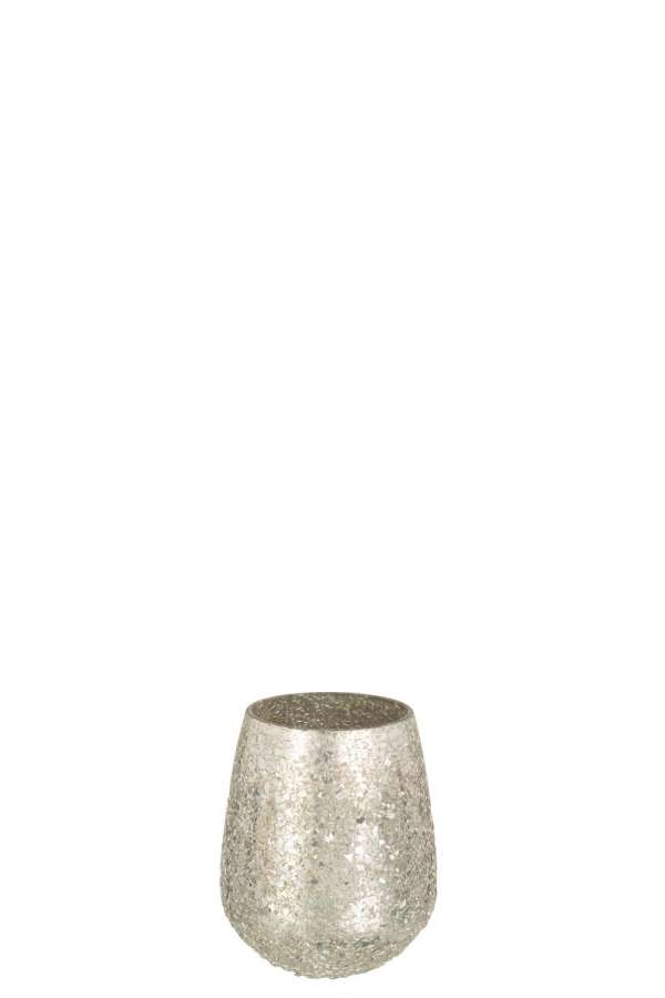 CANDLE HOLDER SPARKLE GLASS GOLD MEDIUM