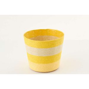 FLOWERPOT STRIPED PAPER YELLOW/NATURAL LARGE