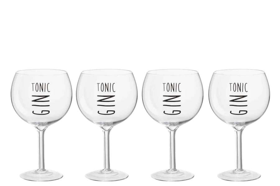 GIFTBOX 4 GIN GLASSES GLASS TRANSPARENT/BLACK
