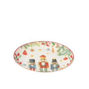 PLATE ROUND NUTCRACKER GIFTBOX CERAMICES WHITE SMALL