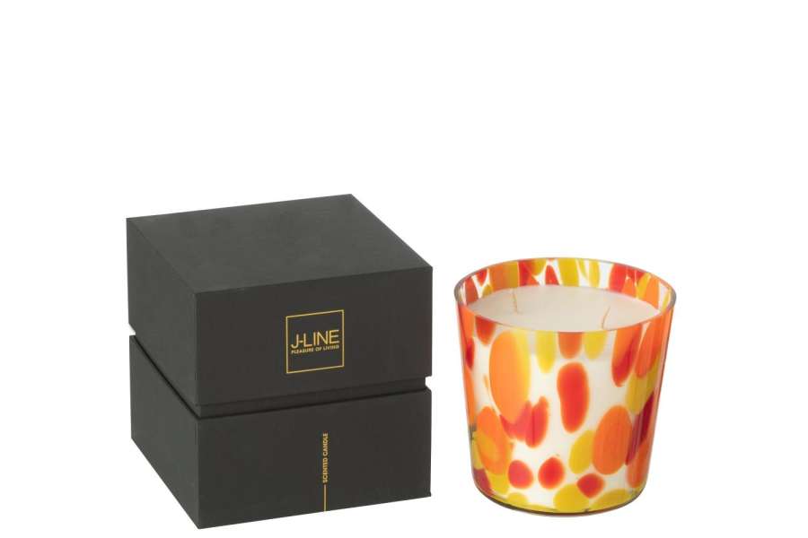 SCENTED CANDLE NOA RED/YELLOW SMALL-50HOURS